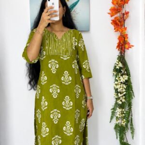 Olive green cotton co ord set